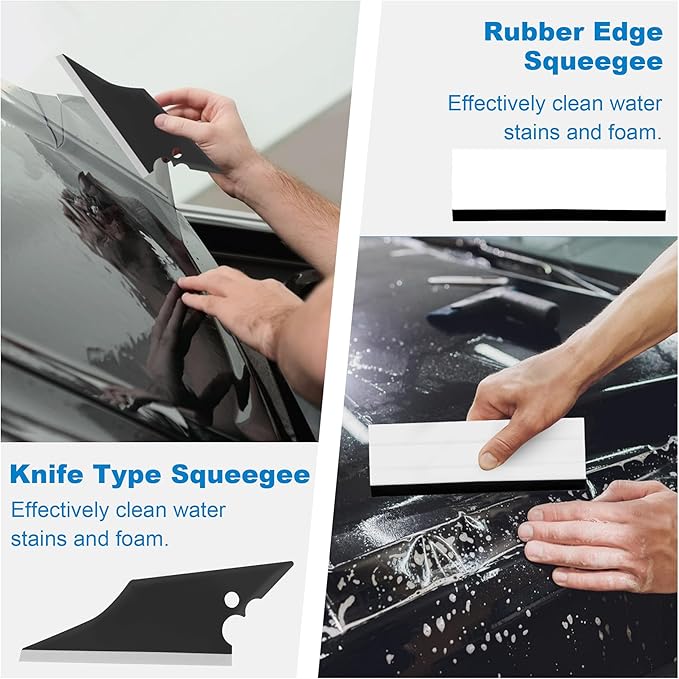 19 PCS Car Window Film Tint Tool Kit,Custom Toolset Automotive Tint Tool Kit,Vinyl Wrap Tools for Car Tinting,Includes Squeegees,Felt Squeegees,and Required Installation Accessories