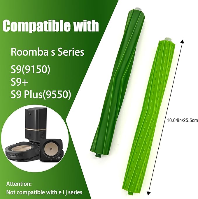 4 Set s9 replacement rollers Compatible with iRobot Roomba s9 (9150) s9+ s9 Plus (9550) s Series Vacuum Cleaner Multi-Surface Rubber Brushes,Roomba s Series roller brushes