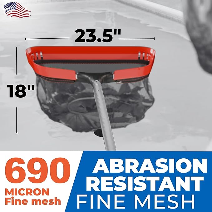 ProTuff PRO Ultimate Silt & Leaf Rake Bundle - 490 Promise Unlimited & Unconditional Replacements - 2-Items: 23" Medium & 17" Fine Mesh Pool Cleaner for Sand, Silt, Pollen, Leaves & Twigs