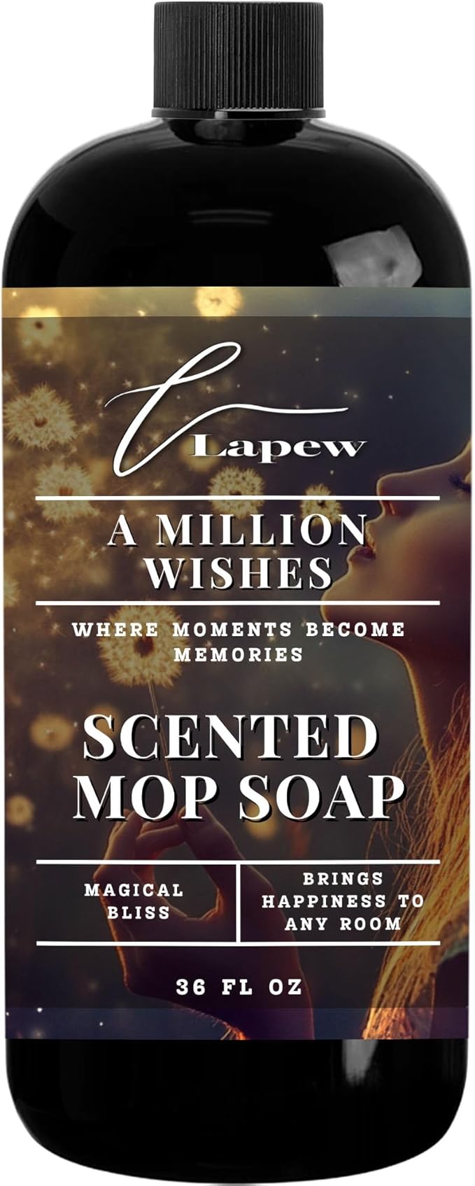 Luxury Floor Cleaner, Scented Mop Soap Concentrate | Hard Floor Cleaner for Tile, Vinyl, Laminate, LVP & Sealed Hardwood | Low-Foam, Streak-Free | 36 oz | A Million Wishes