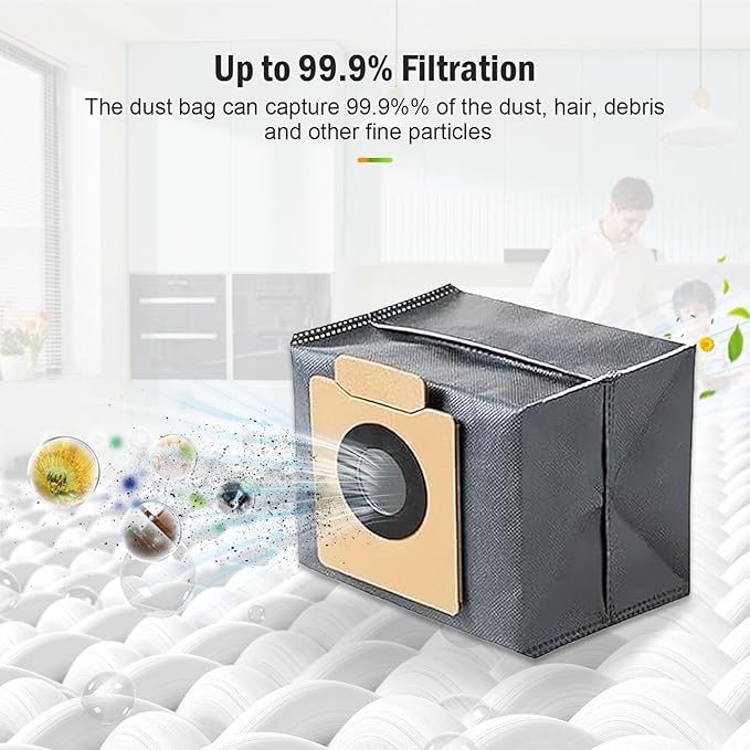 Pure Realm12 Pack Replacement Dust bags Compatible With Eufy Clean X8 Pro X10 Pro Omni Robot Vacuum Self-Empty Station，Large Capacity Disposable Replacement dust Bag Accessory