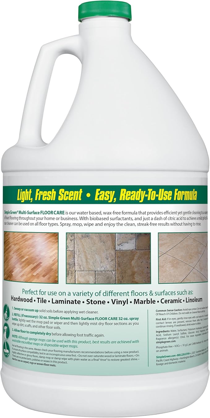 Multi-Surface Floor Care - Cleans Hardwood, Vinyl, Laminate, Tile, Concrete and Other Wood - pH Neutral Floor Cleaner 1Gal