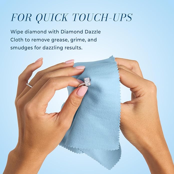 Connoisseurs Diamond Dazzle Cloth for Jewelry and Precious Stones - 3 Pack - Ultrasoft Microsuede Jewelry Cleaner Cloth - Includes Travel Case