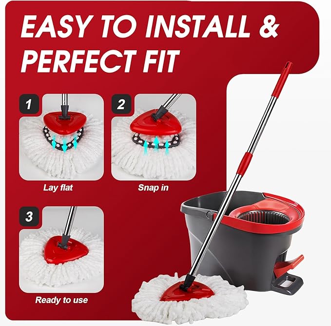 16 Pack Spin Mop Refills Head, Mop Heads Replacement for Spin Mop, Washable Microfiber Mop Replace Head Spin Mop, 360°Spinning Micro Replacement Mop Head for Easy House Cleaning Floor Mopping