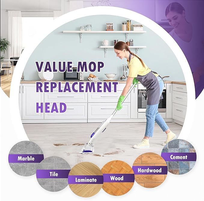 12 Pack Disposable Power Mop Refills Compatible with Swiffer Power Mop, for Swiffer Power Mop Refill, for Floor Cleaning, Unscented & Thickened Pads