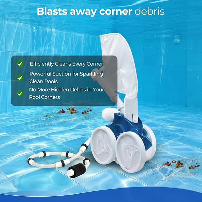 Polaris-Compatible B5 Complete Sweep Hose - Restores Cleaning Power for Polaris 280, 380, 180, 480 Pool Cleaners - Includes Tail Scrubber, Wear Rings & Clamp(NOT for 360)