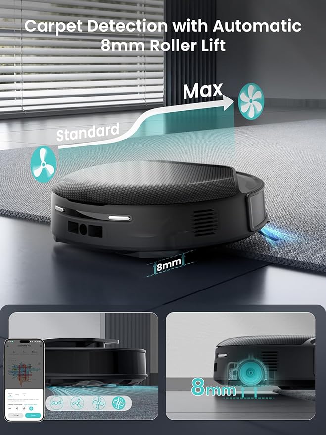 Lefant M5 Pro LiDAR Robot Vacuum and Mop, 18000Pa Suction, PSD 2.0 Smart Obstacle Avoidance, All-in-One Robot Vacuum 120 Day Self-Emptying, Auto Mop Washing, Drying&Refilling, Supports 2.4G/5G WiFi