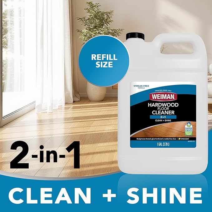 Weiman Hardwood Floor Cleaner - 128 Ounce Refill - Finished Engineered Hardwood Floors