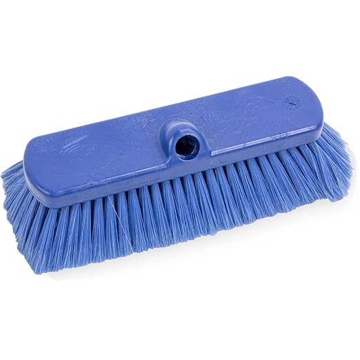 SPARTA 41278EC14 Flo-Thru Plastic Wall Scrub Brush, Equipment Brush With Soft Nylex Bristles For Industrial Kitchens, Hospitals, Commercial Cleaning, 4 Inches, Blue, (Pack of 12)