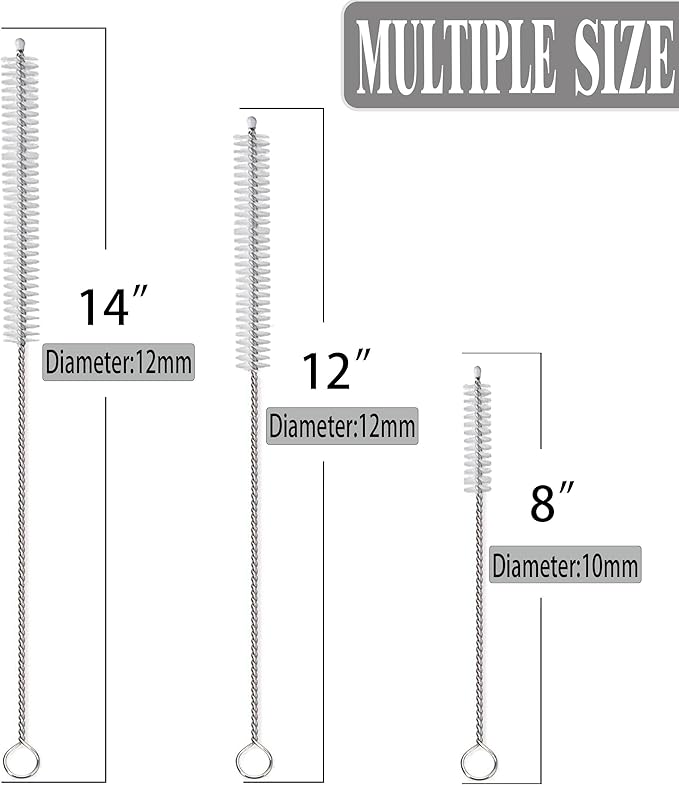 Straw Cleaner Brush Extra Long 14 inch for Stanley Cups 40,30,20oz, 8 inch Reusable Straw Cleaner for Baby Bottle, 12 inch Straw Brush Cleaner Kit, Pipe Cleaning Brush for Sippy Cup,Tumbler.