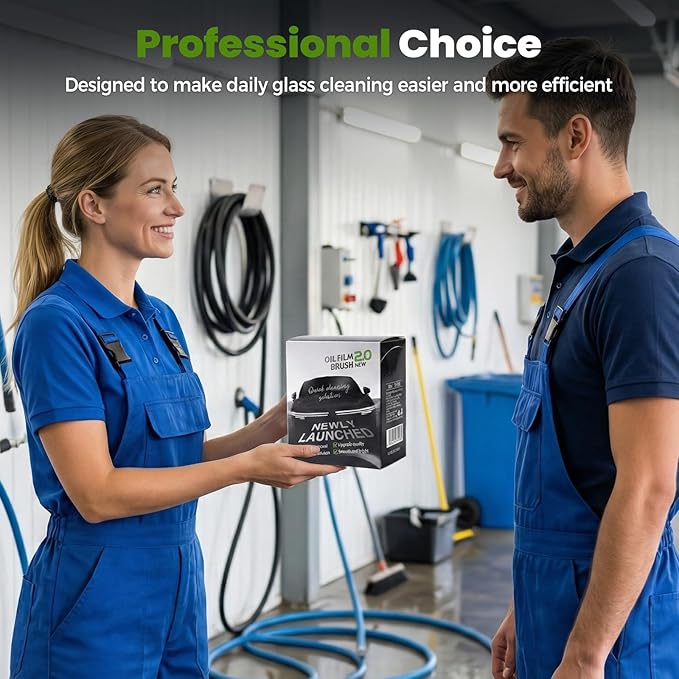 Upgrade 2.0 Glass Cleaning Board, Automotive Oil Film Cleaning Brush for Car Windows, Windshield Oil Film Remover with Cloth, Glass Oil Film Board Improving Clarity Visibility (2 Pack)