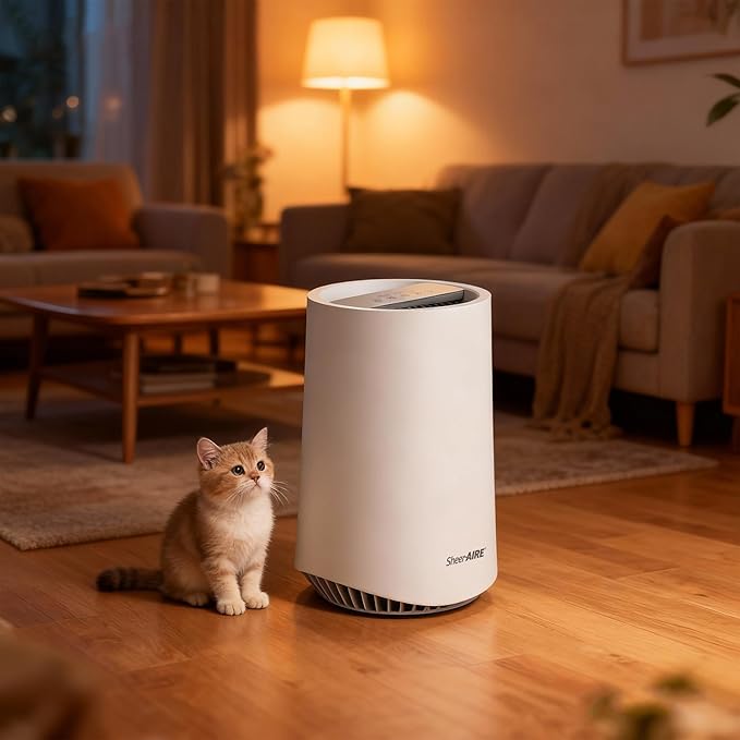 Air Purifier Durable H13 HEPA Filtration Air purifiers with 360°Air Intake，Suitable for Pet Households, Offices, Dormitories, Bedrooms (Medium)