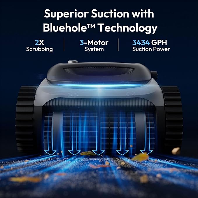 Bubot 700 Cordless Pool Vacuum, Robotic Pool Cleaner with Superior Suction, Smart Navigation, APP Control, Wall/Waterline Cleaning, 210-Min Runtime for Inground Pools up to 861 Sq.Ft (Space Grey)