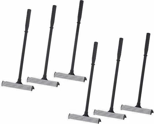 Matthew Cleaning All Purpose Window Squeegee Window Cleaner Tool,Car Squeegee Windshield Cleaning Sponge and Rubber Squeegee,2-in-1 Window Cleaner Sponge(8'') and Soft Rubber with Pole 20’’(6Pack)