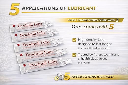 TreadLife Fitness Treadmill Maintenance Kit | 1 Year Supply of Treadmill Lubricant for Belt | 100% Silicone Lube | Extra Wide TruLube Applicator Wand | Directions Included