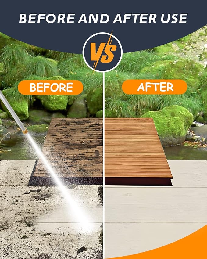 Upgraded Jet Nozzle for Garden Hose Power Washer Wand Hydro Jet High Pressure Washer Tools with 2 Different Nozzles and Hose Quick Connectors