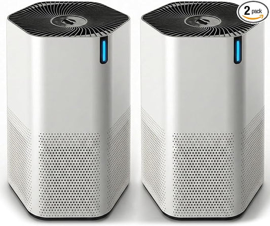 SonoHealth AirPro Purifier for Home and Bedroom | HEPA 14 Filter | Ultra-Quiet Air Cleaner | Activated Carbon Filter and Essential Oil Diffuser - (2 Packs)