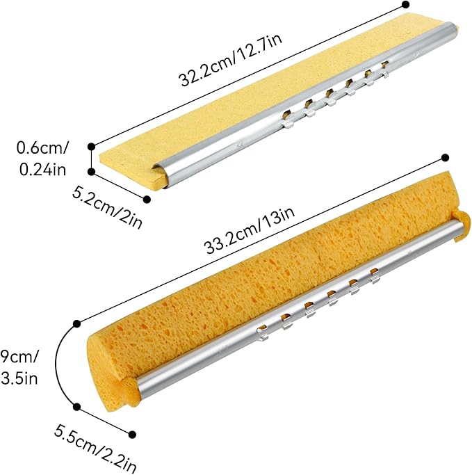 Cellulose Sponge Pop Up Sponge Mop with 2 Swop Roller Sponge mop Suitable for Wood, Ceramic Tiles and Other Flat Floors (1 Handle and 2 Heads)