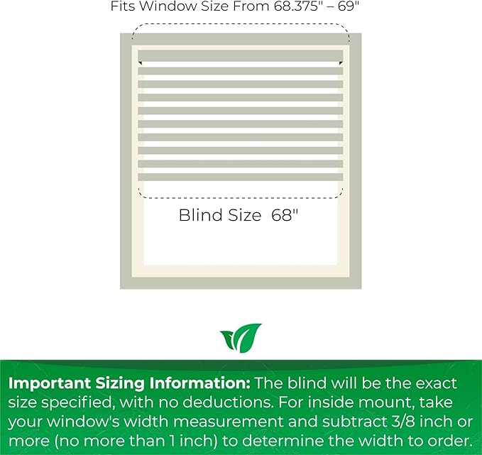 CALYX INTERIORS Faux Wood Blinds with Classic Valance, Cordless, 2" Slat, 68" W x 60" H, Blinds for Indoor Windows, Room Darkening Window Blinds for Home Interior Windows and Doors, Pure White