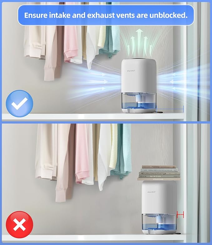 Dehumidifier, 35 OZ Small Dehumidifiers for Bedroom for Home, Quiet with Auto Shut Off, Dehumidifiers for Bedroom (280 sq. ft), Bathroom, RV, Closet, White