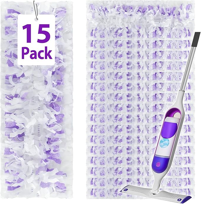 15 Pack Disposable Power Mop Refills for Swiffer Power Mop Multi-Surface & Wood Mopping Pad,Spray Wet Pads Refills, PowerMop Pads for Floor Cleaning(Quick-Absorb, No Residue)