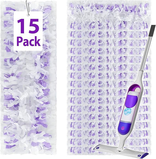 15 Pack Disposable Power Mop Refills for Swiffer Power Mop Multi-Surface & Wood Mopping Pad,Spray Wet Pads Refills, PowerMop Pads for Floor Cleaning(Quick-Absorb, No Residue)