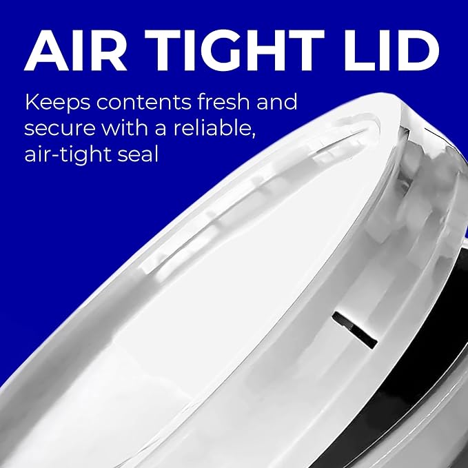 3.5-Gallon White Bucket Pail Container with Lid | Food Grade | Heavy-Duty 90MIL Extra Durable | Metal Handles with Plastic Grip for Easy Carrying | Multi-Use | Easy Stack and Store | BPA Free - 3 Pack