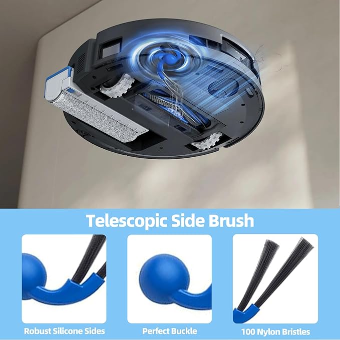 21 Pack Accessories Kit for ECOVACS DEEBOT T80 Omni Robot Vacuum, Replacement Parts 2 Anti Tangle Main Brush 2 Roller Mop 6 Dust Bags 6 Sidebrush 4 Filter 1 Cleaning Brush