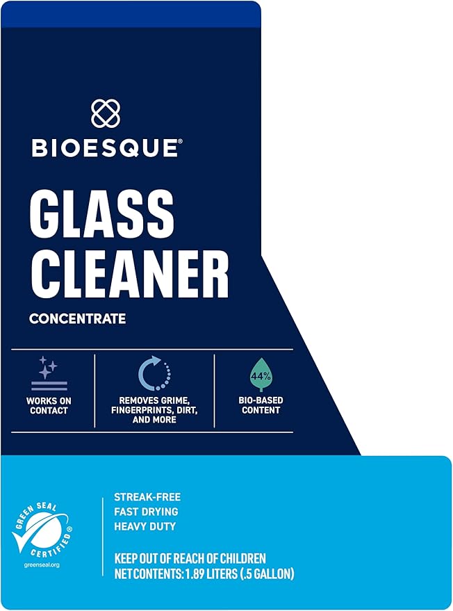 Bioesque Glass Cleaner Concentrate, 64 Fluid Ounce (Pack of 4)