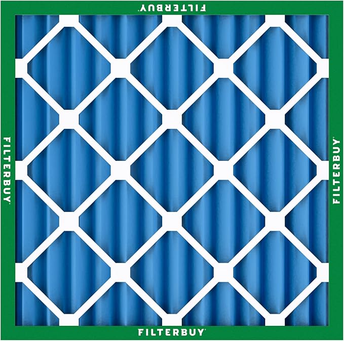 Filterbuy 14x14x2 Air Filter MERV 13 Optimal Smoke & Allergy Defense (6-Pack), Electrostatic Pleated HVAC AC Furnace Filters Replacement, Made in USA (Actual Size: 13.50 x 13.50 x 1.75)