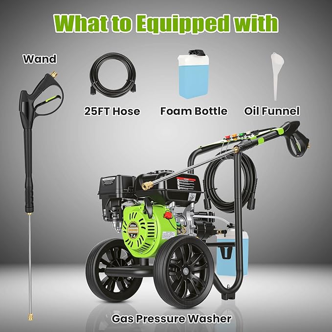 Gas Powered Pressure Washer 4200 PSI Gas Power Washer 4.0 GPM 209CC Commercial High Pressure Washer, with Spray Gun and Extension Wand, 5 Quick Connect Nozzles, Copper Pump,EPA/CARB/ETL