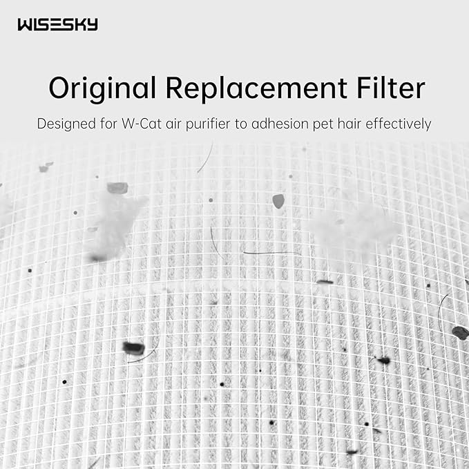 WISESKY WSP360 Pre-Filter Replacement for W-Cat Air Purifier Capture Cat Fur and Large Particles, Compatible with True WiseHEPA Air Filter,10 Packs, White