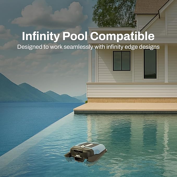 Betta Flex Solar-Powered Robotic Pool Skimmer – Cordless with Dual Cleaning Modes, Soft-Touch Pool Protection. Compatible with Infinity Edge, In-Ground & Above-Ground Pools (Blue)