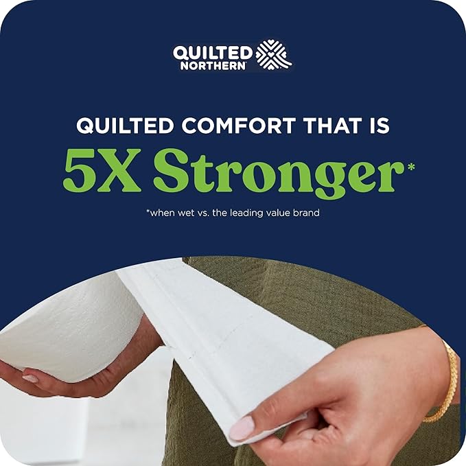 Quilted Northern Ultra Soft & Strong Toilet Paper, 4 Mega Rolls = 16 Regular Rolls, 5X Stronger*, Premium Soft Toilet Tissue
