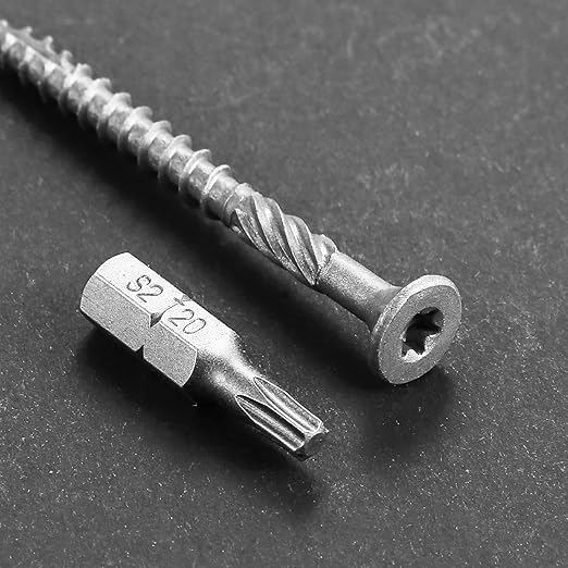 #8 * 1" 304 Stainless Steel Deck Screws, (1585pcs) 5 lbs.Exterior Wood Screws, Rust Resistant Epoxy Coated, Bronze, T20 Star Bit