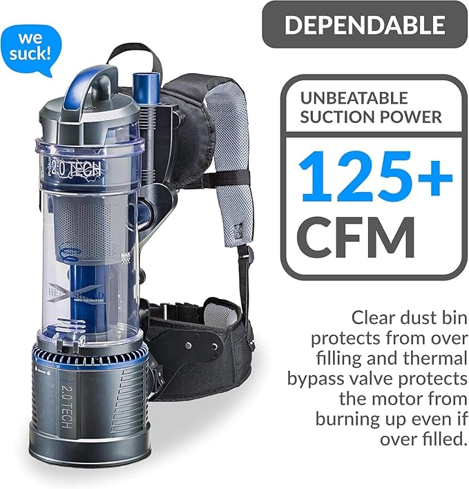 Prolux 2.0 Bagless Backpack HEPA Vacuum with Power Nozzle