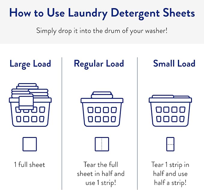 The Clean People Laundry Detergent Sheets - Laundry Soap - Ultra Concentrated, Recyclable Packaging, Stain Fighting - Peppermint, 96 Pack