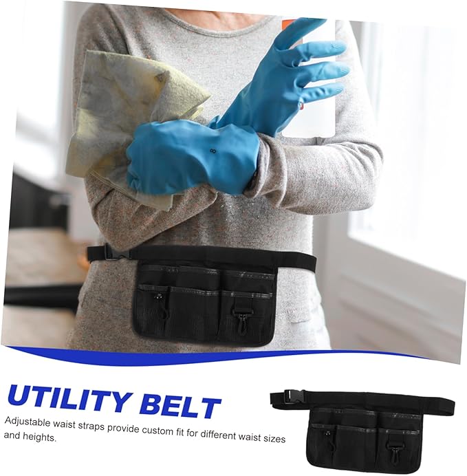 Garden Tool Fanny Pack with Reflective Stripe Adjustable Waist Tool Pouch for Gardening Cleaning and Utility Work 13.38X9.25X9.25 Inch