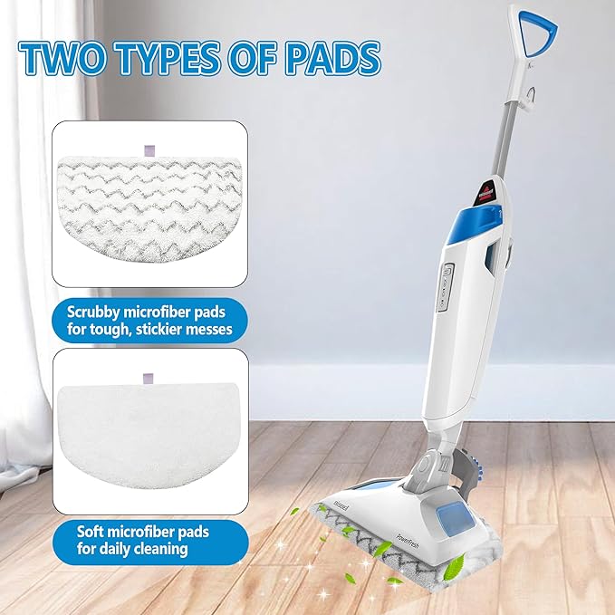 12 Pack 1940 1806 Steam Mop Pads Replacement for Bissell Powerfresh Steam Mop 1940 1440 1544 1806 2075 2181 2814, for Bissell Steam Mop Pads 19402 19404 19408 19409 1940A 1940W 2685A 2075A 5938