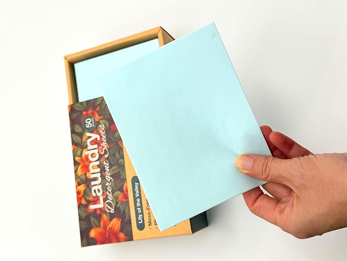 SIPA Laundry Detergent Sheets - 50 Sheets, 100 Loads, Lily of the Valley, Eco-Friendly, Phosphorus-Free