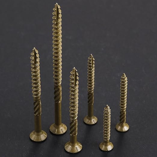 #14 * 8" Extended Deck Screws, (38 pcs) 2 lbs.Lengthen Exterior Wood Screws, Rust Resistant epoxy Coated, Bronze, T30 Star Bit