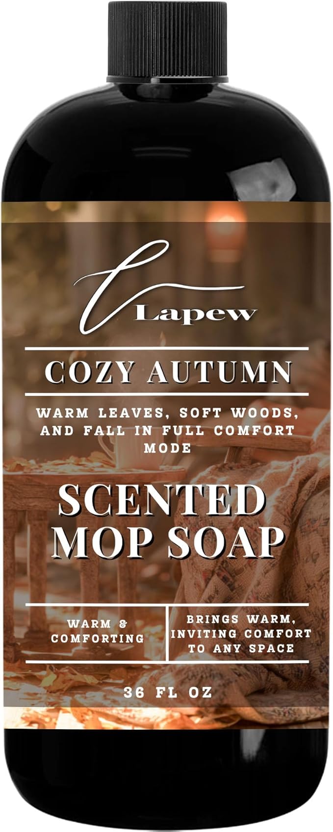 Luxury Floor Cleaner, Scented Mop Soap Concentrate | Hard Floor Cleaner for Tile, Vinyl, Laminate, LVP & Sealed Hardwood | Low-Foam, Streak-Free | 36 oz | Cozy Autumn