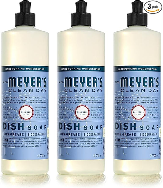 MRS. MEYER'S CLEAN DAY Liquid Dish Soap, Bluebell, 16 fl. oz - Pack of 3
