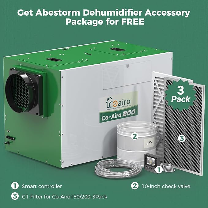 Whole House Dehumidifier 330 Pint with Controller, Crawl Space Dehumidifier with Fresh Air Function and Drain Hose Up to 4500 sq. ft. for Grow Tent, Whole House, Commercial, Basement