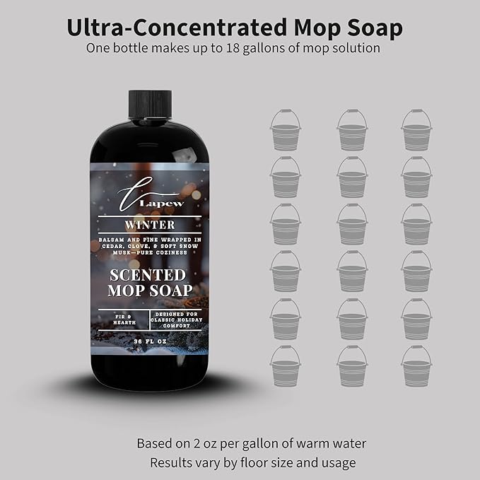 Luxury Floor Cleaner, Scented Mop Soap Concentrate | Hard Floor Cleaner for Tile, Vinyl, Laminate, LVP & Sealed Hardwood | Low-Foam, Streak-Free | 36 oz | Winter