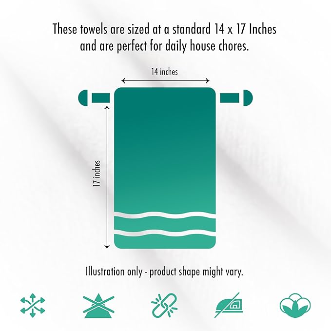 ZUPERIA Terry Towels Pack of 60 (14" X 17" Inches) 100% Cotton Terry Barmop Towels - Absorbent & Durable Bar Rags, Multipurpose Cleaning Rags for Home, Automotive & Garage Cleaning Supplies (White)