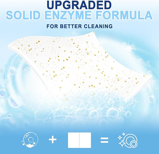 Upgraded Eco Dishwasher Detergent Sheets Up To 32 Loads, Unscented Plastic Free Dishwashing Soap Strips With High Efficient Solid Enzyme, Leaving Dishes Sparkling Clean