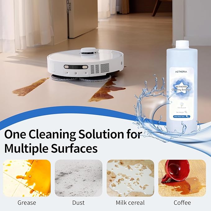 Multi-Surface Floor Cleaning Solution for ECOVACS DEEBOT X11/X9/X8/X5/X2/X1/T80/T50/T30/T20/T10/N30/N20/Series and all other Robot Vacuum Cleaners,Deep Cleans for Multiple Hard Floors,1L（1 Bottle）