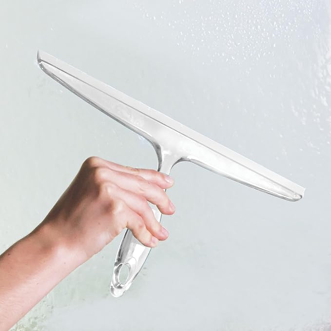 iDesign Bathroom Plastic Shower Squeegee with Wall Hook - Set of 2 - Clear
