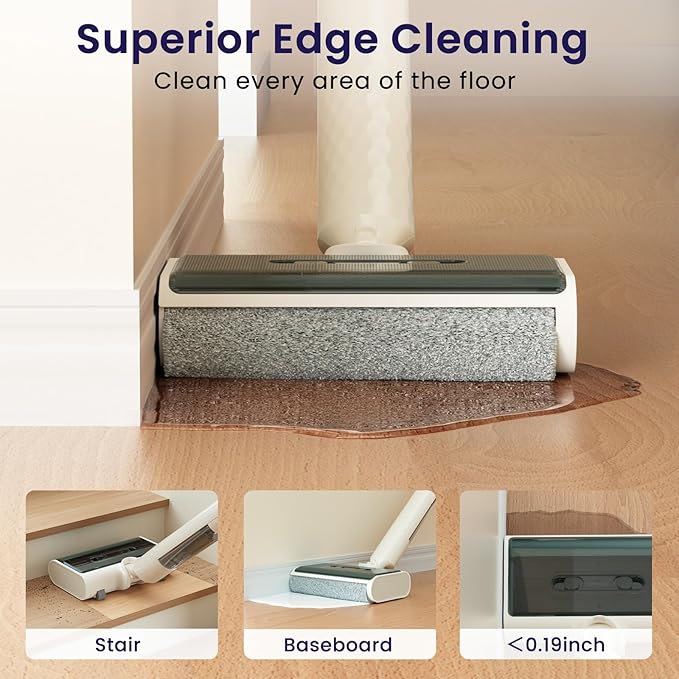 Lefant Cordless Wet Dry Vacuum Mop,Vacuum Cleaner for Home with 60 Mins Runtime,180° Lay-Flat,2 Adjustable Cleaning Modes,Anti-Tangle,Lightweight Stick Vacuum for Carpet,Pet Hair,Hardwood Floor LS100